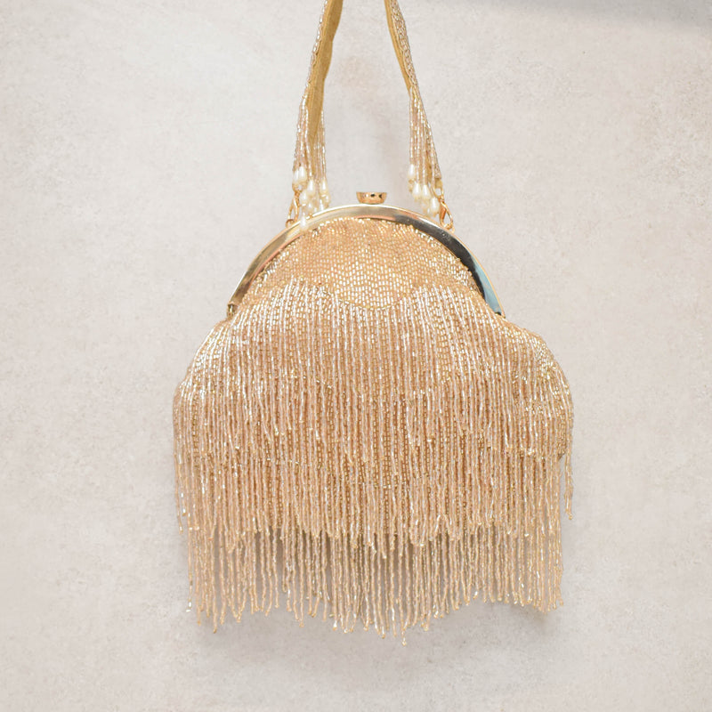 Cartera, champagne fringes