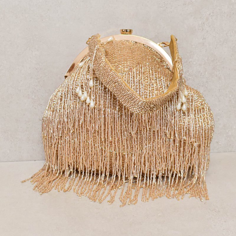 Cartera, champagne fringes