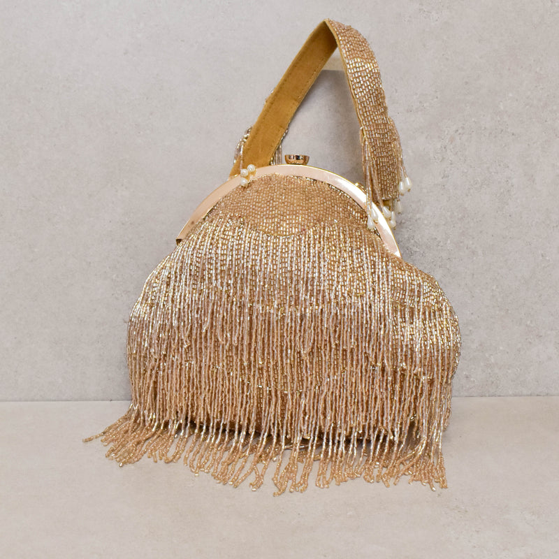 Cartera, champagne fringes